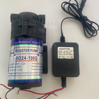 Bơm 24v booster pump ro24-100g kèm adaptor nguồn 24v - dùng cho máy lọc nước ro và dàn phun sương