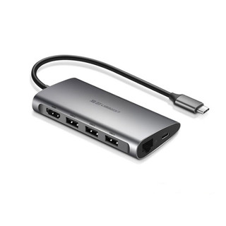 Bộ chuyển đổi ugreen 50538 usb type-c sang hdmi, lan, usb 3.0, sd/tf