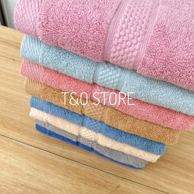 Khăn tắm gội cotton màu trơn 78x35cm 120g mềm mại thấm hút tốt