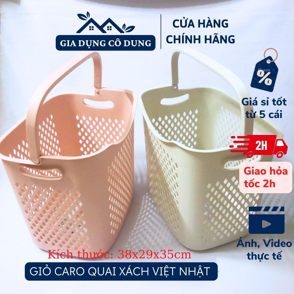 Giỏ Nhựa Có Quai Xách, Giỏ Đi Sanh Mẹ Và Bé, Sọt Lớn Đựng Đồ Giặt Nhựa Việt Nhật