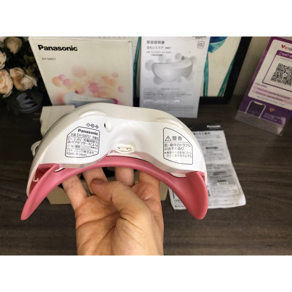 Máy massage mắt  Panasonic EH-SW51 màu hồng nội địa Nhật full hộp mới 99%
