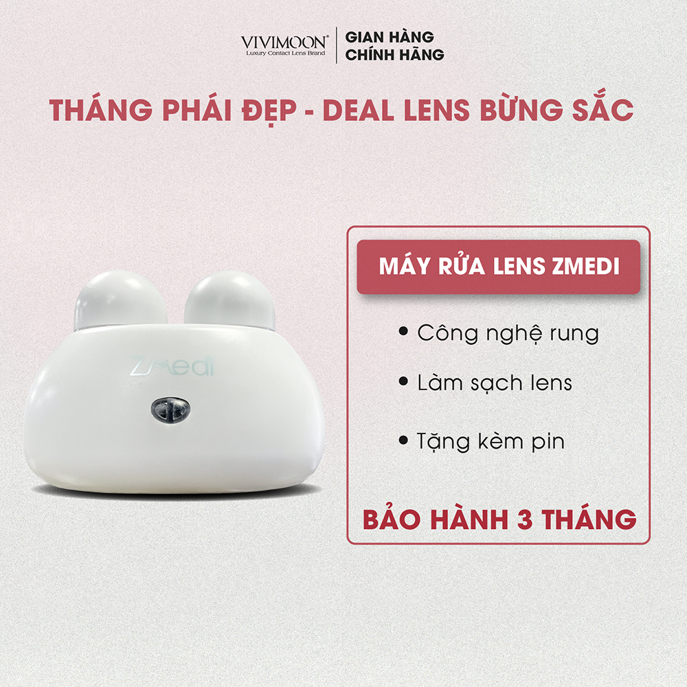 Máy rửa vệ sinh lens sóng rung VIVIMOON 360 độ Zmedi cho kính áp tròng