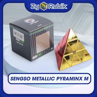 Rubik Biến Thể Sengso Pyraminx Metallic Magnetic Stickerless- Rubic Tam Giác Có Nam Châm- Zyo Rubik