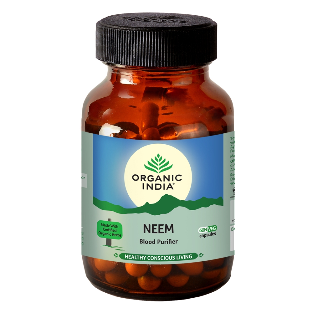 Viên uống thanh lọc máu, sạch mụn Organic India Neem 400mg