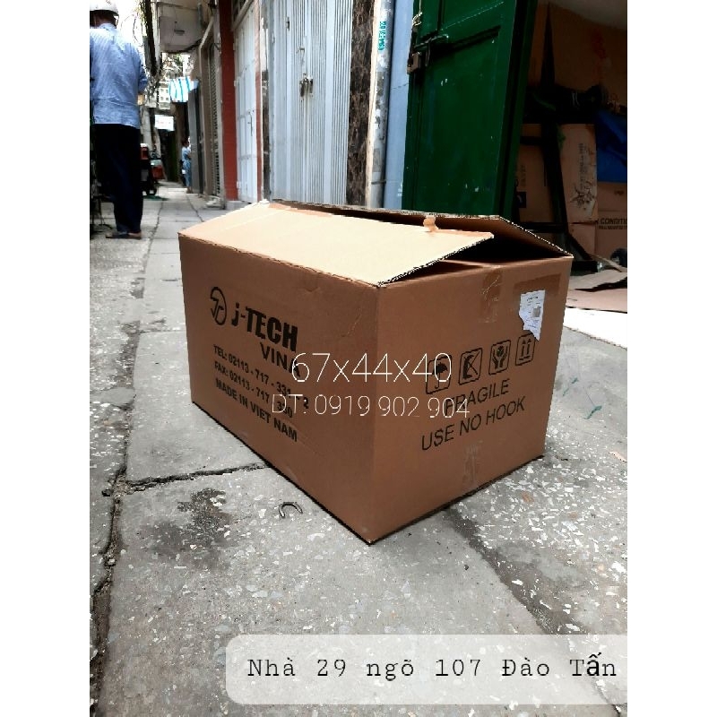 Thùng carton đi sân bay, chuyển nhà, chuyển văn phòng. 5 lớp cũ siêu dầy cứng. KT: 67x44x40