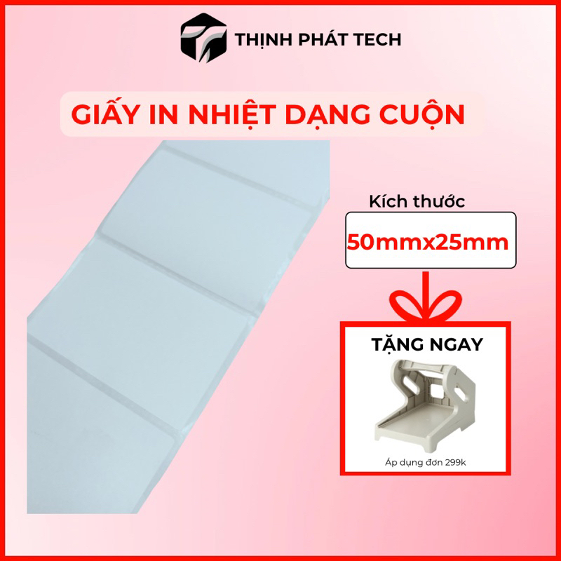 Giấy in nhiệt Thịnh Phát Tech kích thước 33x35/40x50/50x25 in tem nhãn kỹ thuật số in dán trà sữa chắc chắn