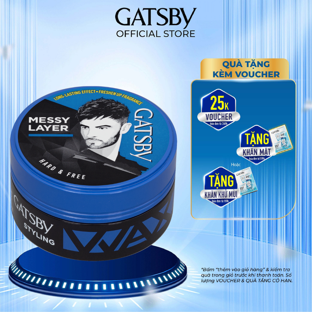 Wax Tạo Kiểu Tóc GATSBY STYLING WAX HARD & FREE 75g