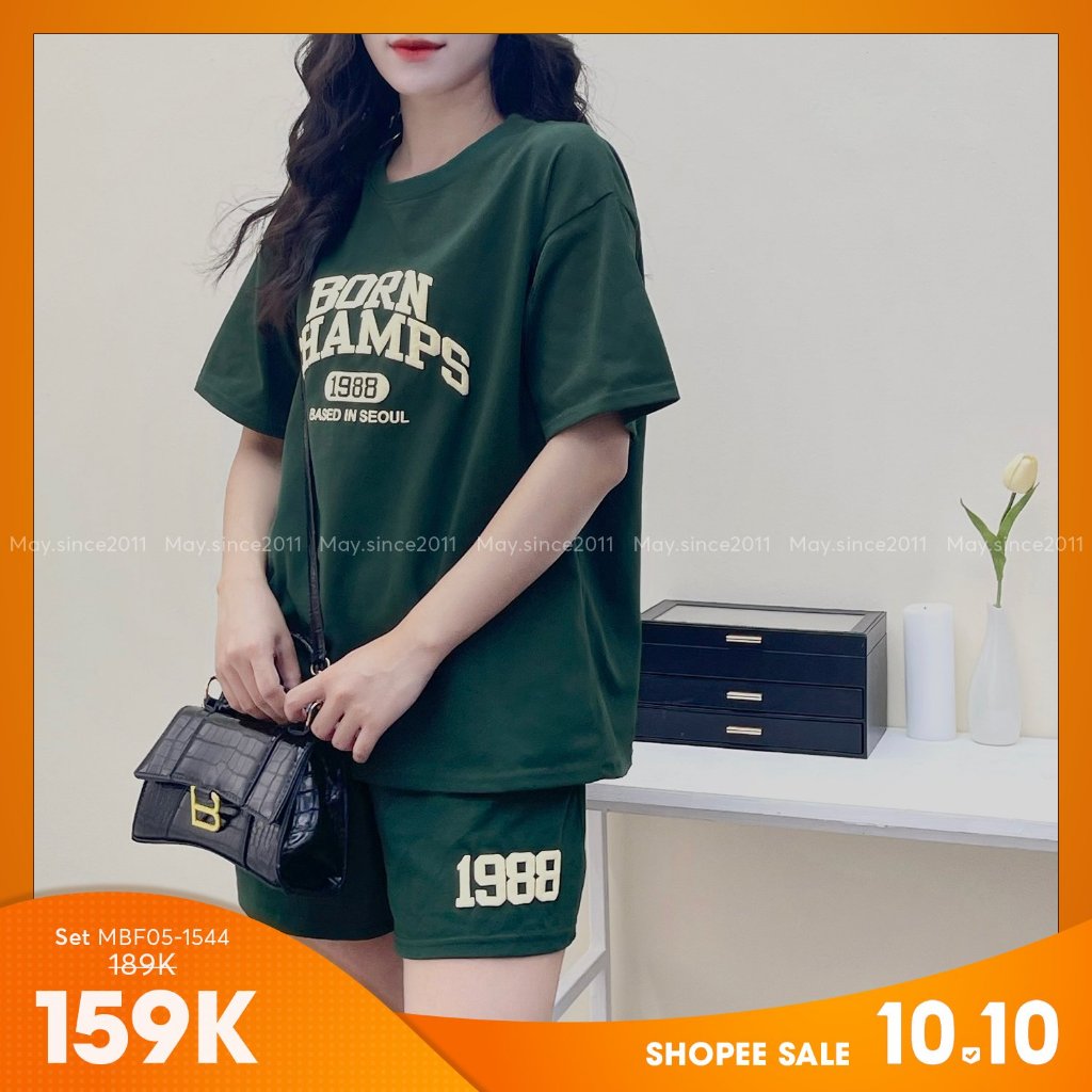 Set Bộ MAY.SINCE2011 Chất Cotton Thấm Hút Mồ Hôi In Chữ Nổi Cá Tính MBF05-1544