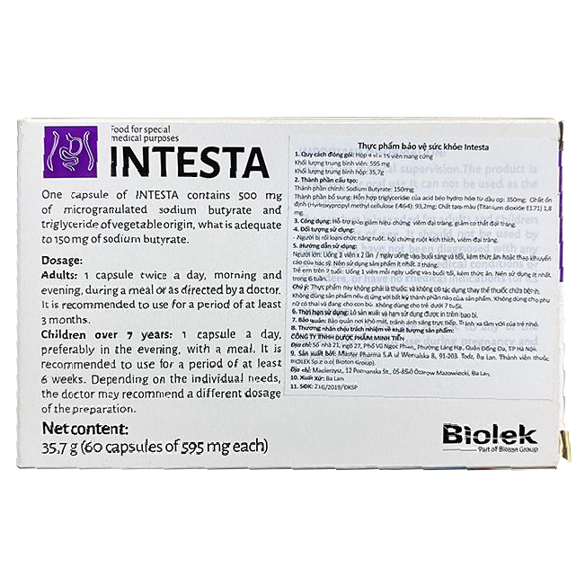 INTESTA - Hỗ trợ viêm đại tràng, hội chứng ruột kích thích