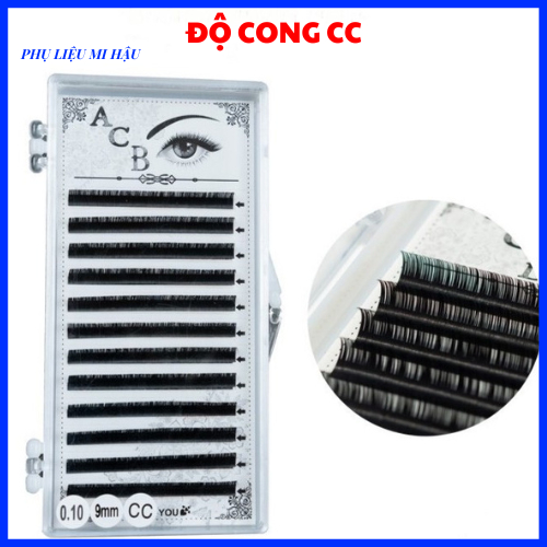 Mi ACB Độ Cong CC, Dùng Để Nối Classic,Tạo Fan Volume, Mi Đen Mềm, Bắt Keo Tốt, Không Có Mi Con, Hộp,Khay Lông Mi ACB