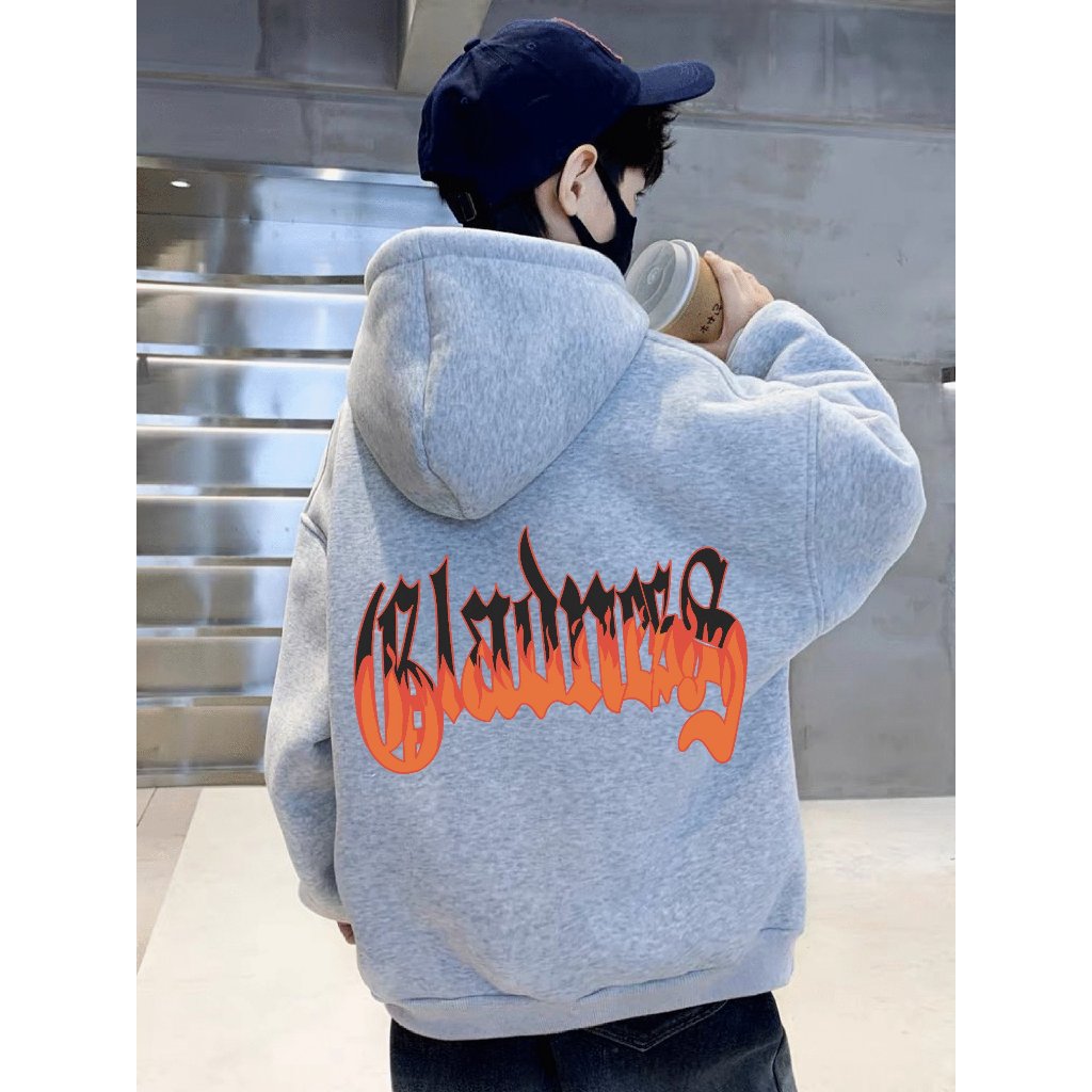 Áo hoodie bé trai Con Xinh phom rộng nỉ hình in FIRE-G cho bé từ 14kg đến 48kg