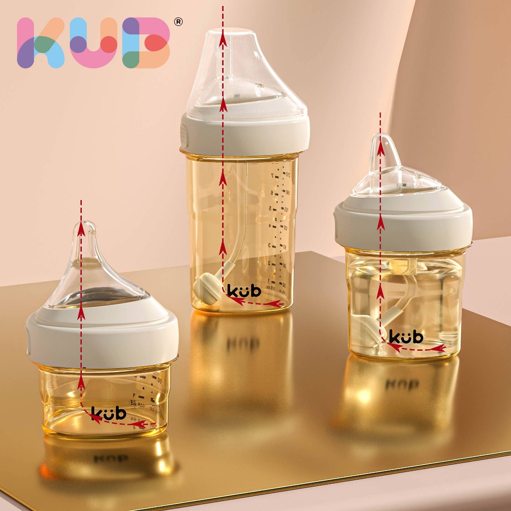 Bộ bình sữa KUB PPSU 80/150/240ml thiết kế đặc biệt hình tam giác không chứa BPA dành cho trẻ sơ sinh
