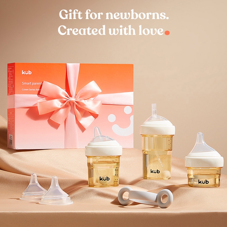 Bộ bình sữa KUB PPSU 80/150/240ml thiết kế đặc biệt hình tam giác không chứa BPA dành cho trẻ sơ sinh