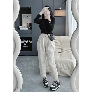 Quần Baggy chất liệu KaKi giãn cao cấp nữ, quần cạp lưng cao chun co giãn tốt,có big size 2xl cho người ~65kg.