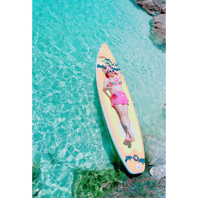 SET BIKINI HOA MÓC LEN XẺ NGỰC SB115 - BIKINI LEN MÓC