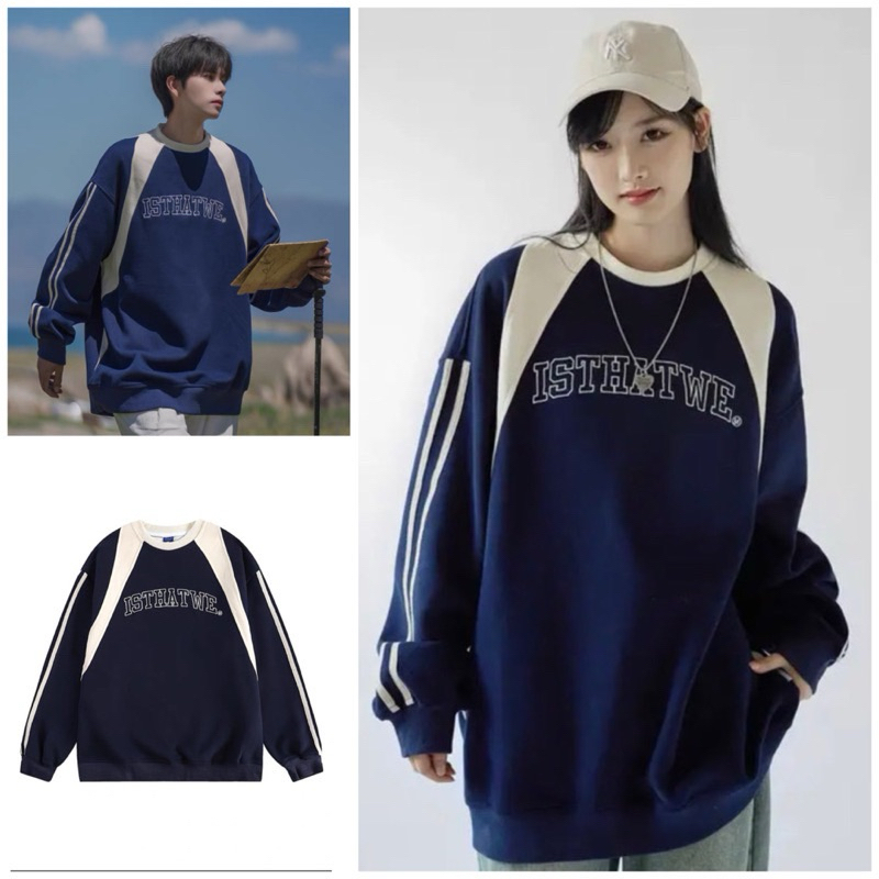 Áo Nỉ Sweater Retro Hàn Quốc phối sọc tay nam nữ form rộng unisex, áo phông dài tay nam nữ phong cách Ulzzang