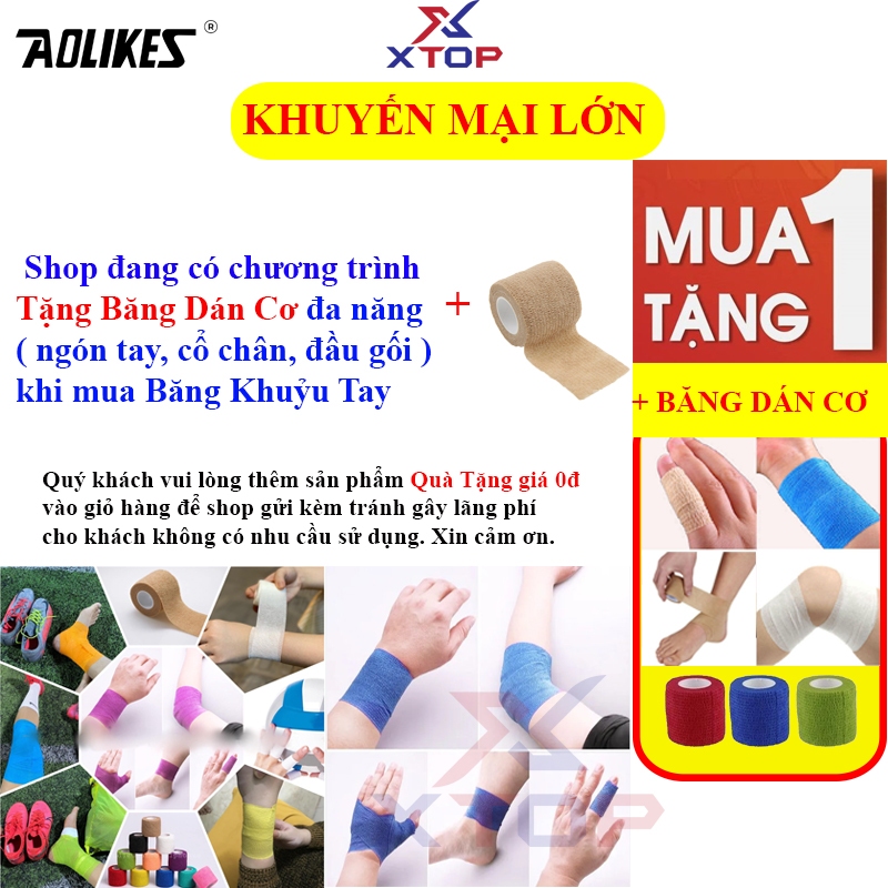 Băng Khuỷu Tay bóng chuyền, cầu lông, Đôi Băng bảo vệ tay chính hãng Aolikes 7146