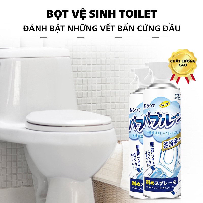 Chai Xịt Bọt Vệ Sinh Bồn Cầu Toilet Tẩy Rửa Mọi Vết Bẩn Hương Chanh Thơm Mát 500ML