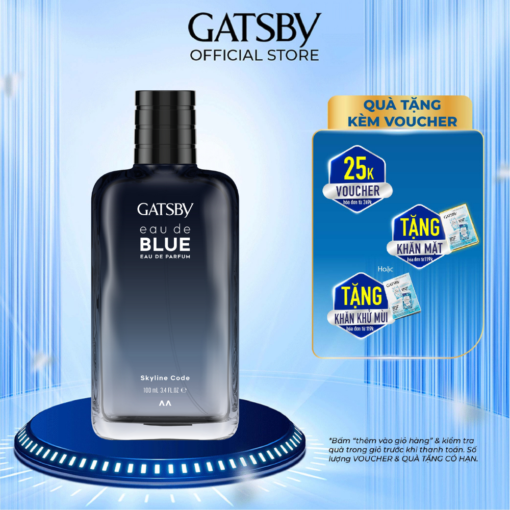 Nước hoa GATSBY EAU DE BLUE EAU DE PARFUM  Skyline Code 100ml Hương thảo mộc mạnh mẽ & bản lĩnh