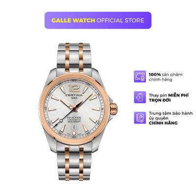 Đồng hồ nam Certina C032.851.22.037.00 mặt kính Sapphire, dây thép đeo tay thời trang, chịu nước 20ATM ấn tượng