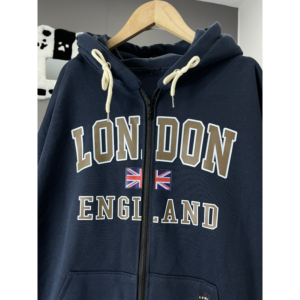 ÁO HOODIE ZIP XANH THAN LONDON K3 LUMIHOUSE