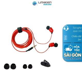 TAI NGHE JHY-13 chuyên dụng cho sound card dây dài 3 mét chân cắm 3.5mm nút tai nhỏ gọn
