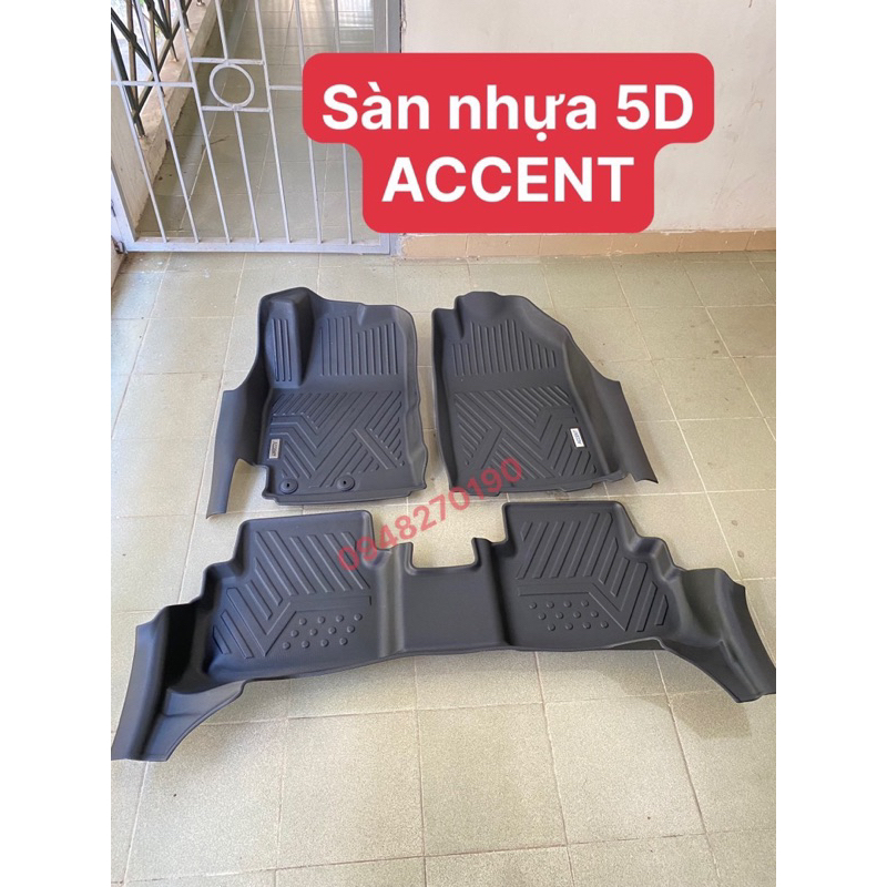 ACCENT sàn nhựa 5D Cao Cấp đúc theo form xe vừa khít xe accent 2018-2023 TPV nhựa nguyên sinh