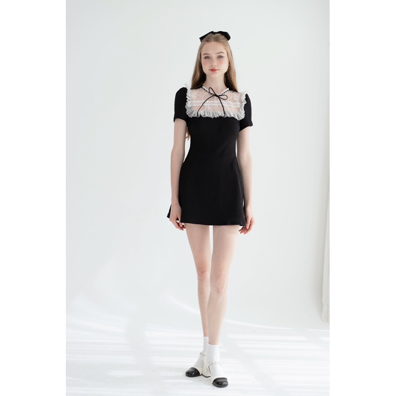 Mirin dress đầm đen thun thừng cao cấp Aguja