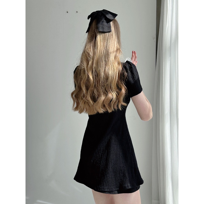 Mirin dress đầm đen thun thừng cao cấp Aguja
