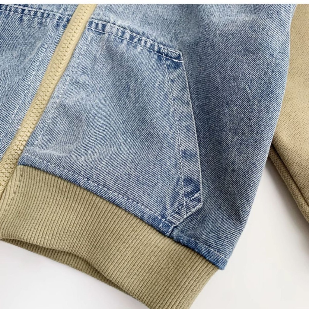 Áo Khoác Nỉ Pha Jean MD3186 Cho Bé Trai 2-8 Tuổi - Jumping Beans Official Store