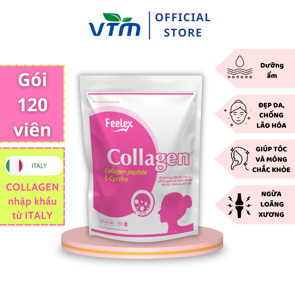 Viên uống Feelex Collagen giúp làm đẹp da, chống lão hóa gói 120 viên (20 ngày)