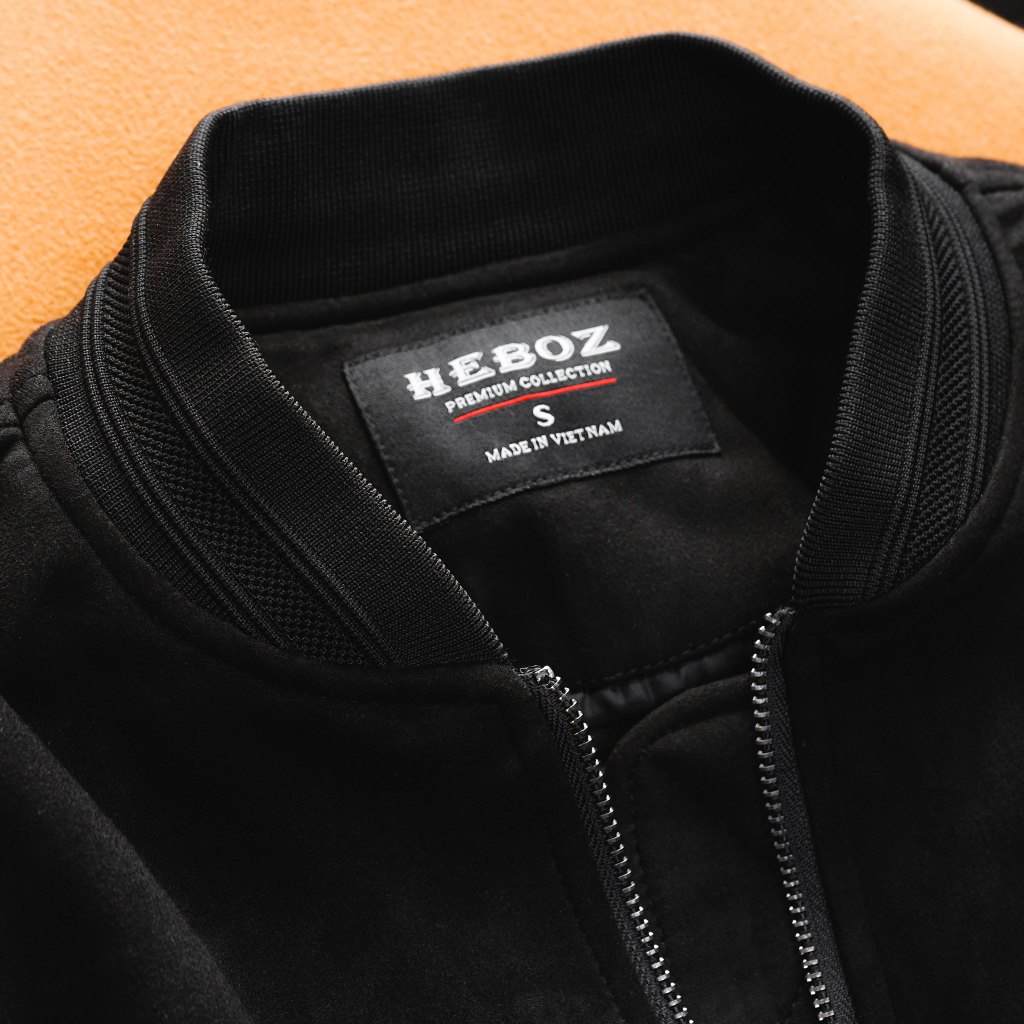 Áo khoác nam dáng bomber da lộn dày dặn lót trần trám Heboz 2M - 00001759