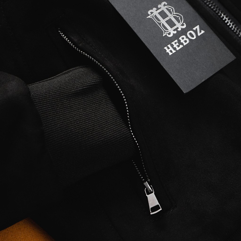 Áo khoác nam dáng bomber da lộn dày dặn lót trần trám Heboz 2M - 00001759