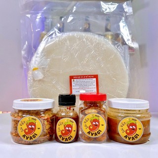 (TÓP MỠ) MUỐI BÉO AVAGI COMBO BÁNH TRÁNG PHƠI SƯƠNG (Bánh tráng+Muối béo+Tóp mỡ+Ruốc Hành Phi+Sốt tắc)