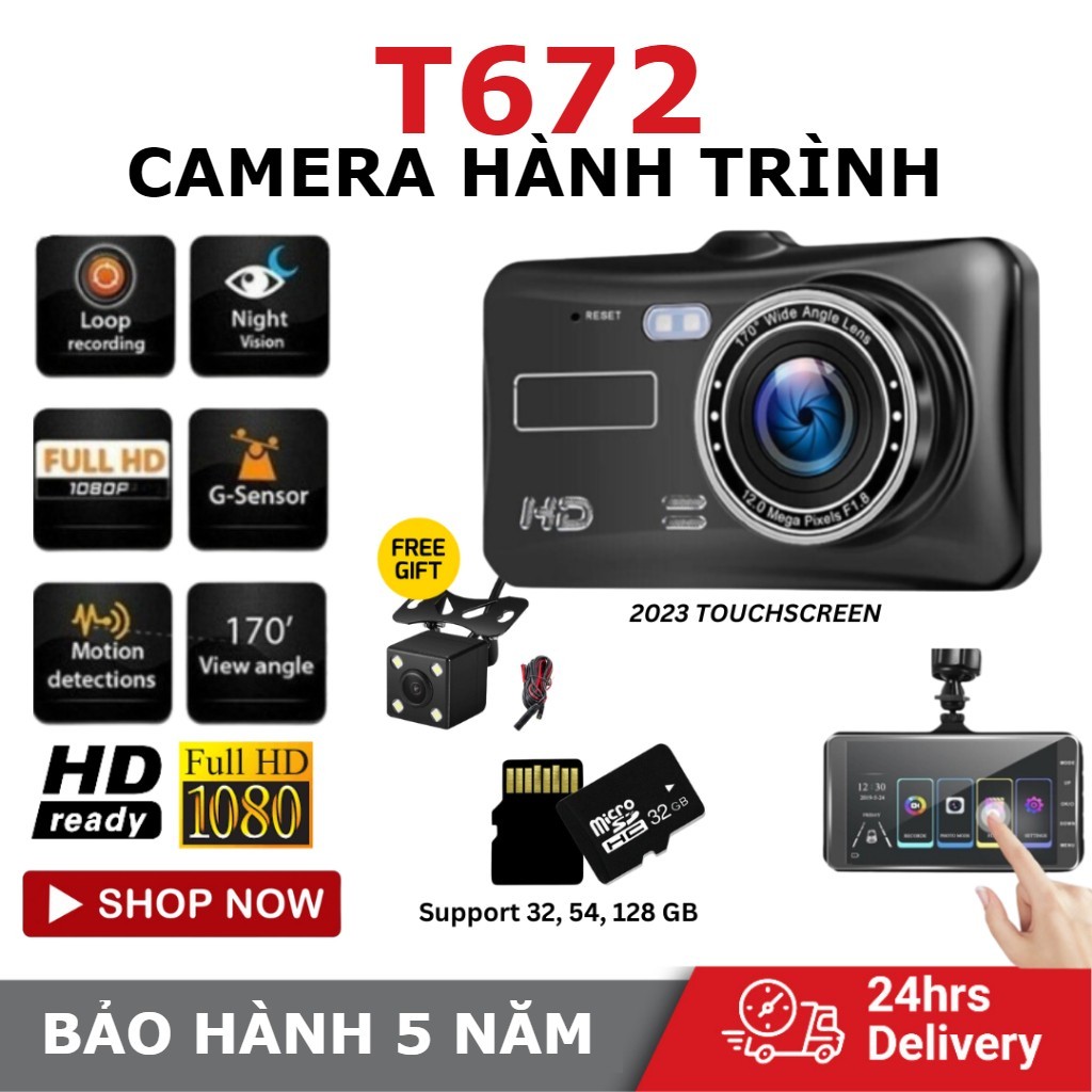 [Bảo hành 12 tháng]Ettro T672TP Camera hành trình Tích hợp máy ghi âm xe GPS 1440P Chế độ đỗ xe ADAS ghi hình ban đêm ké | BigBuy360 - bigbuy360.vn