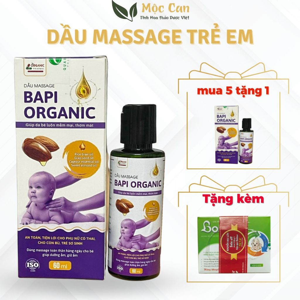 Dầu massage Bapi Organnic giúp da bé luôn mềm mại, thơm mát
