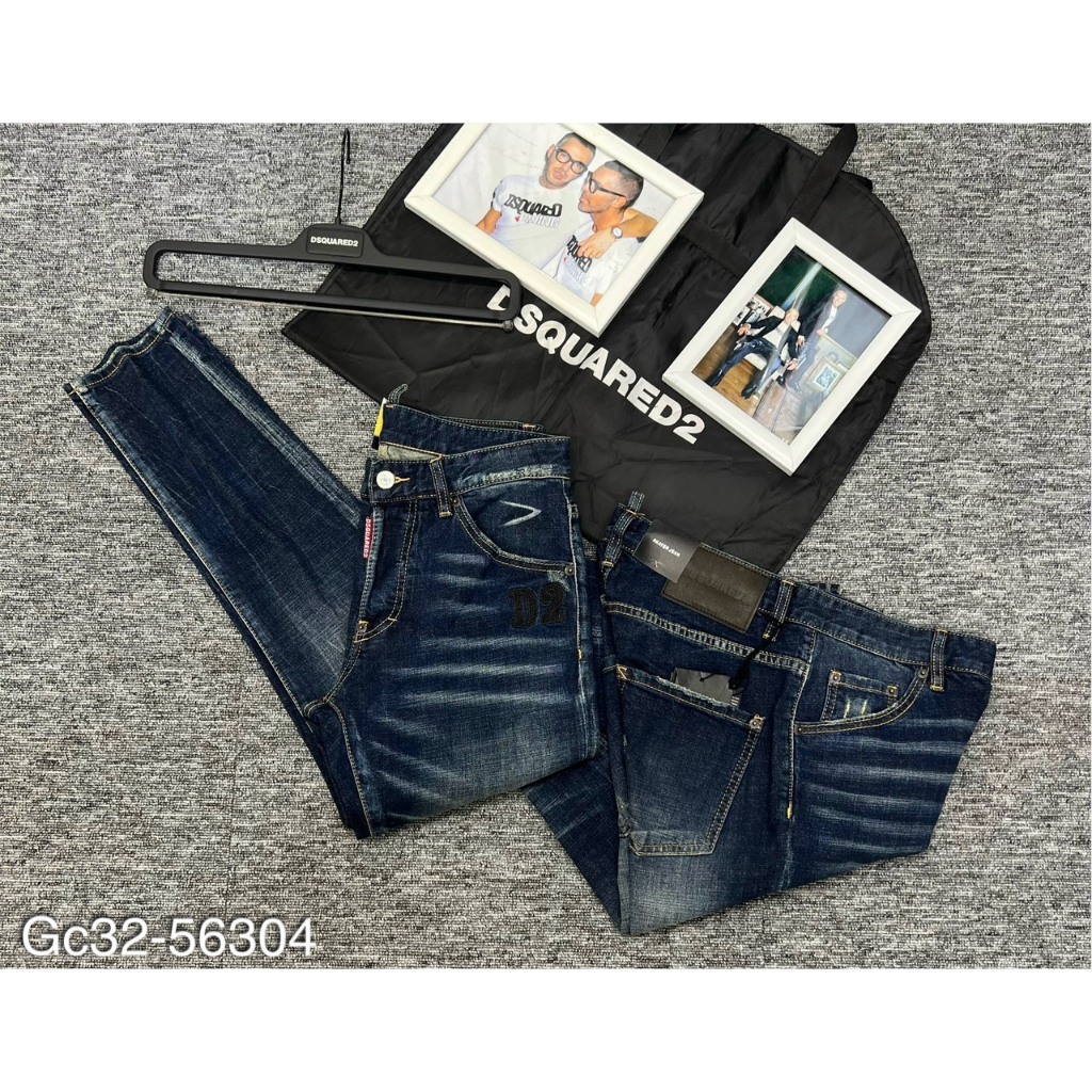 Quần Jeans DSQ Nam Phối Xanh Bạc Siêu Đẹp - Quần Jean DSQ Nam 4 Khóa Like Au.th Cao Cấp