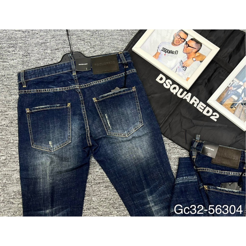 Quần Jeans DSQ Nam Phối Xanh Bạc Siêu Đẹp - Quần Jean DSQ Nam 4 Khóa Like Au.th Cao Cấp
