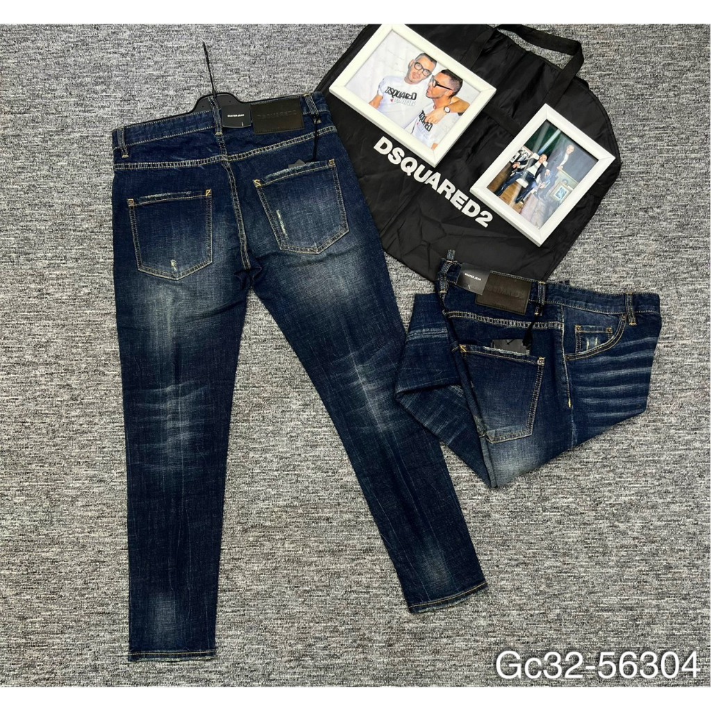 Quần Jeans DSQ Nam Phối Xanh Bạc Siêu Đẹp - Quần Jean DSQ Nam 4 Khóa Like Au.th Cao Cấp