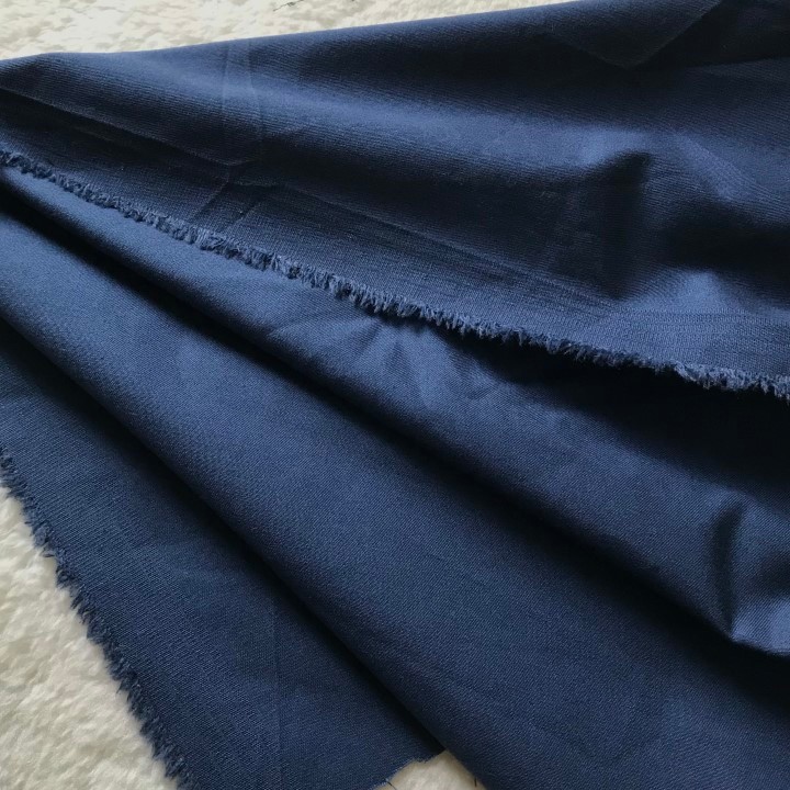Vải Kate Cotton Pha Xanh Trơn Khổ 1m36 - Chất Dày Vừa, Dàn Hồi Nhẹ - May Quần Suông, Short Nam Nữ, Quần Tây