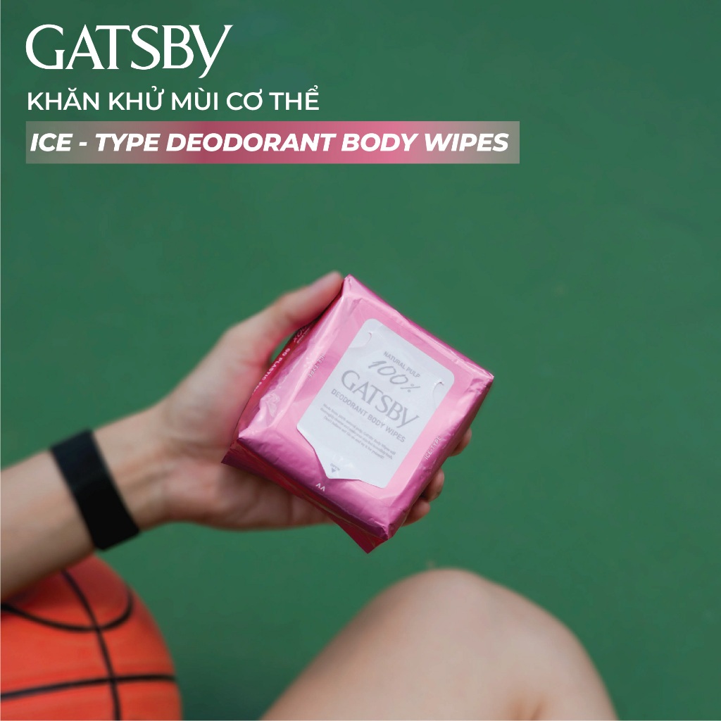 Khăn khử mùi cơ thể GATSBY ice-type deodorant body wipes freeze peach u Siêu Mát Lạnh Hương Đào 30 tờ