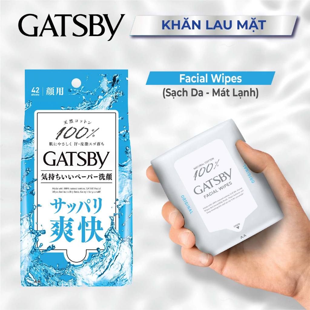 Khăn lau mặt GATSBY facial wipes u 42 tờ