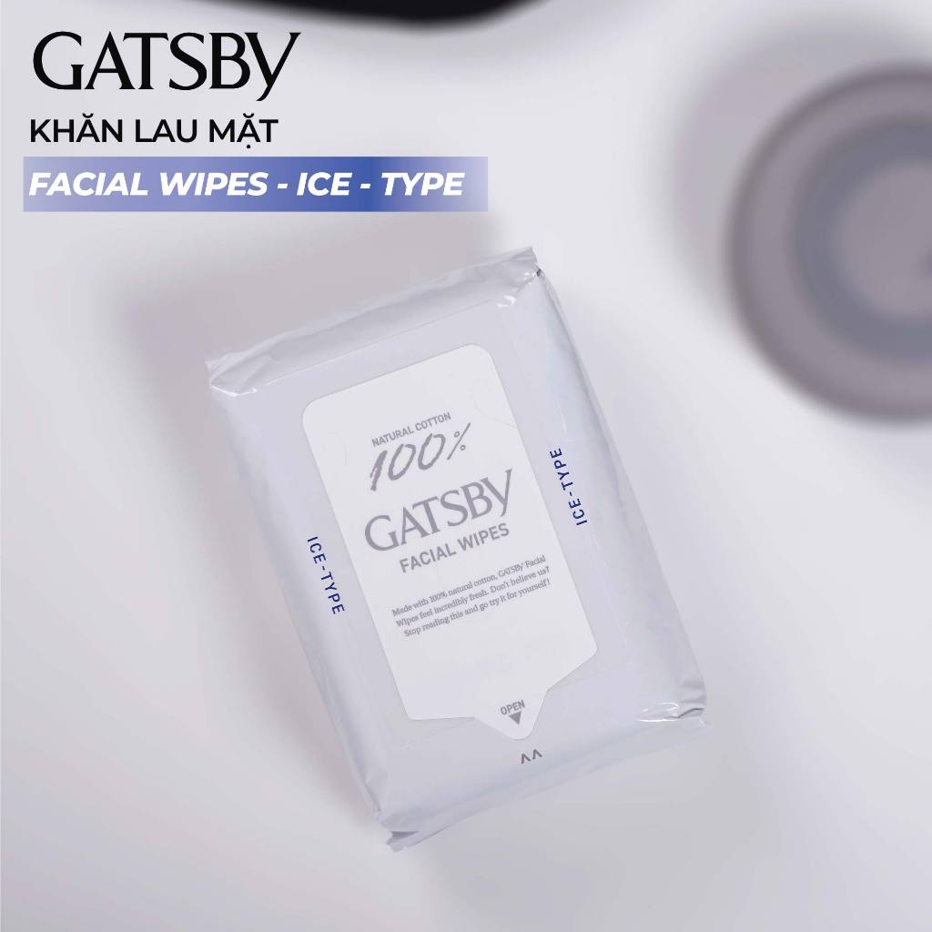 Khăn Lau Mặt GATSBY FACIAL WIPES ICE TYPE S 100% Cotton Sạch Da Siêu Mát Lạnh 42 tờ