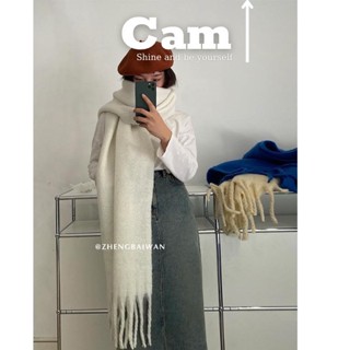 Khăn len quàng cổ trắng nam nữ khăn choàng cổ nam Pastel trơn, khăn đôi nam nữ quà tặng giáng sinh mềm mịn nhẹ ấm