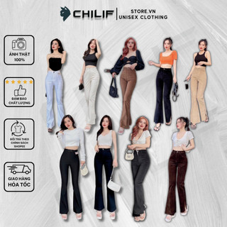 QUẦN JEANS ỐNG LOE tôn dáng cực đỉnh 5 kiểu ( chất jean mềm mịn co dãn tốt thoải mái chuẩn form / Hình+Video thật Chilif