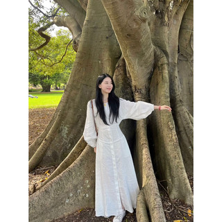 Váy sơ mi dáng dài tay phồng