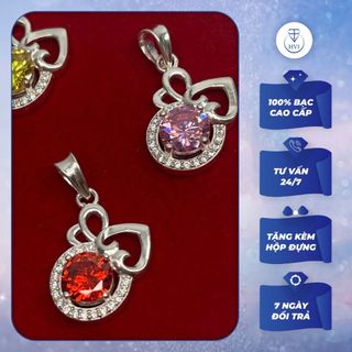 Mặt dây chuyền đá topa Bạc cao cấp HVJ A77, Mặt vòng cổ Bạc 925 nhiều màu sắc làm quà tặng