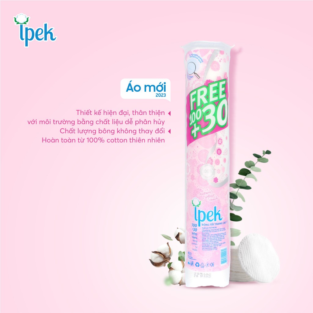 Bông Tẩy Trang Ipek  130 Miếng Thổ Nhĩ Kỳ Chính Hãng