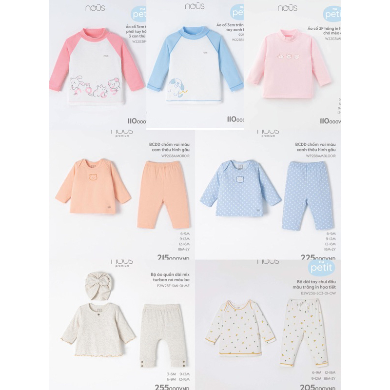 Bộ Quần Áo Dài Tay Nous Mềm Mại Cho Bé Trai Bé Gái Phối Nhiều Màu Sắc