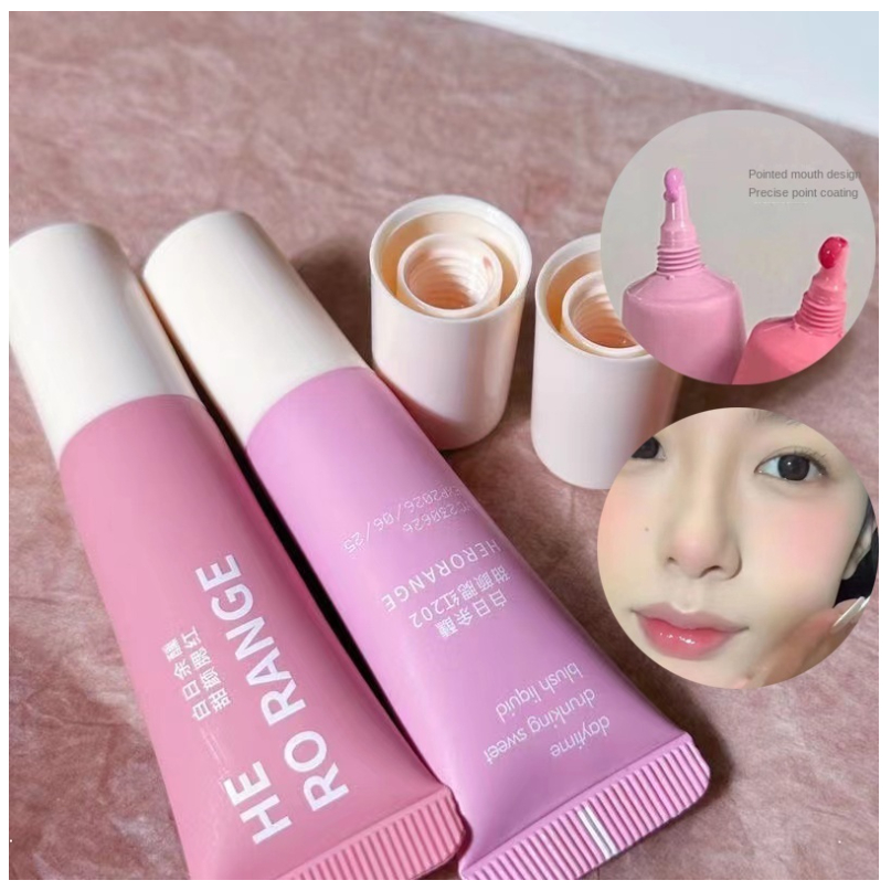 HERORANGE~ Phấn Má Hồng Dạng Gel Đơn Sắc Mỏng Nhẹ Dễ Lên Màu Thiết Kế Dạng Tuýp Dễ Sử Dụng~My Delwyn~